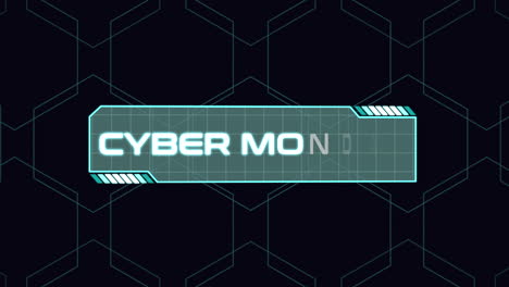 Cyber-Monday-on-computer-screen-with-HUD-elements-and-grid