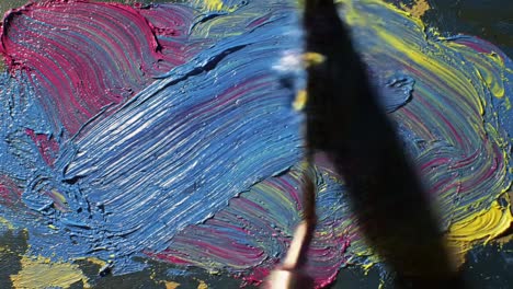 oil painting process with palette knife