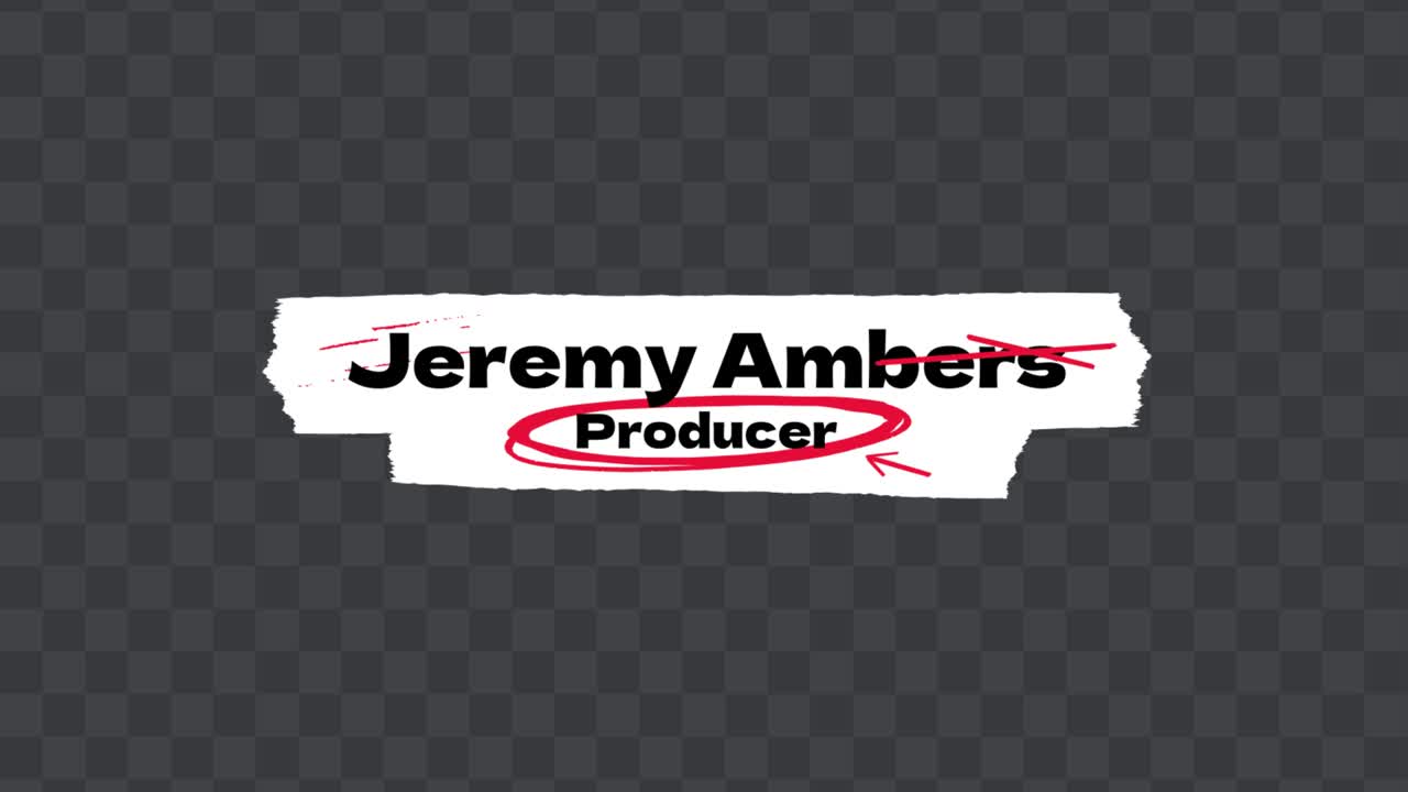 Animated Name and Title Reveal with Sketchy Brush Stroke