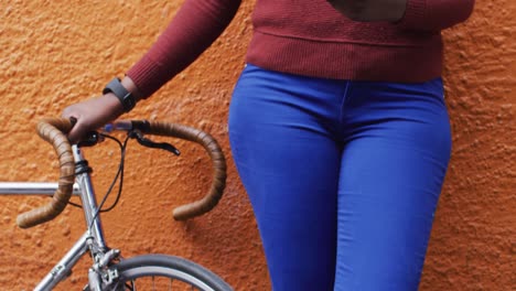 African-american-using-her-smartphone-in-street