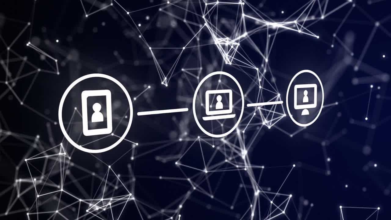 Animation of network of connections with icons