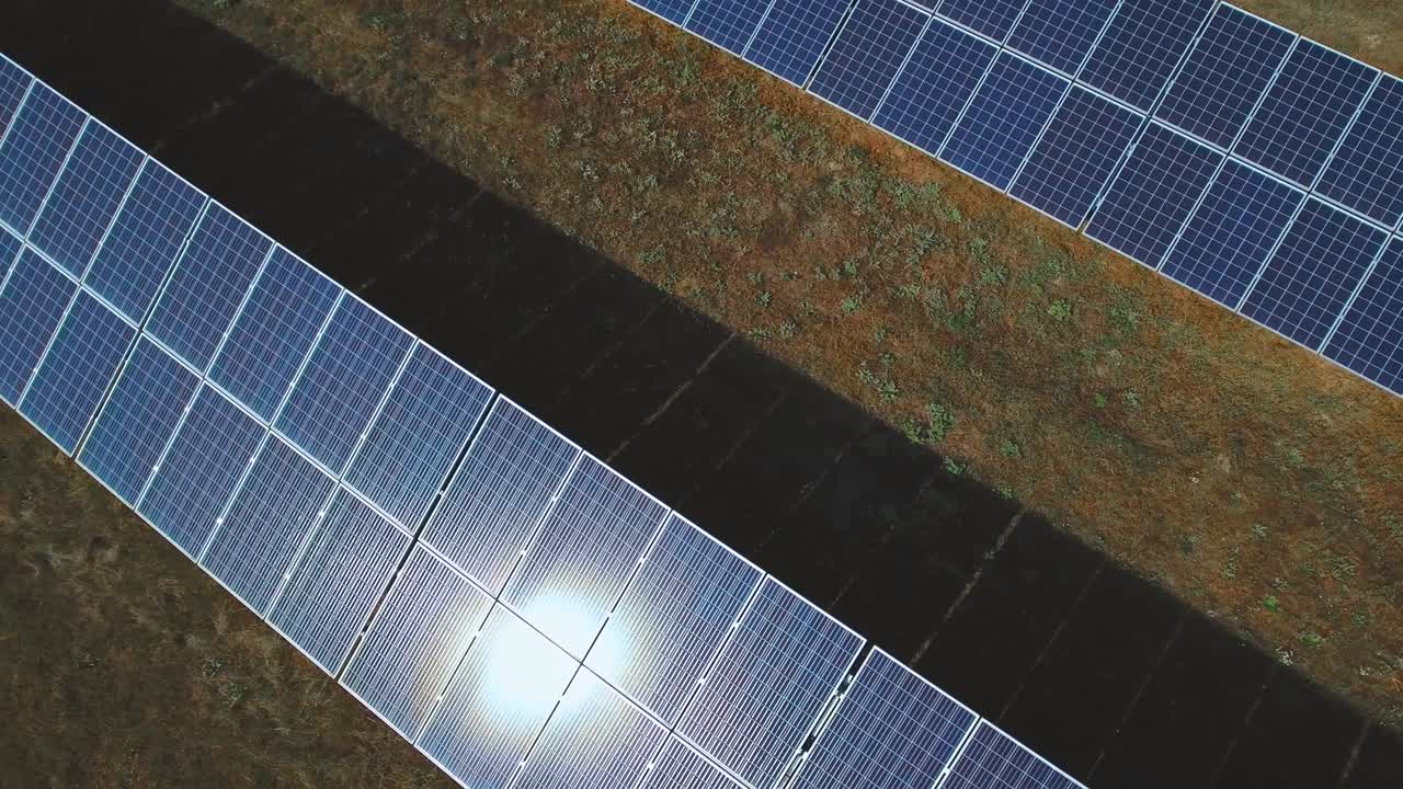 Energia solare rinnovabile. Ripreso con drone