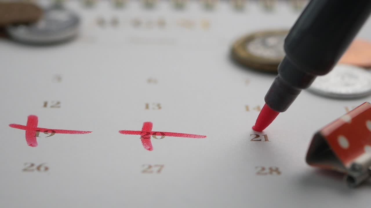 Calendar with Marked Dates