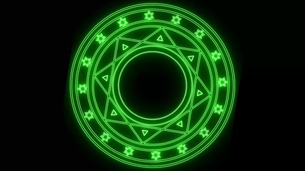 육각형 화력은 강력한 마법 녹색을 둘러싸고 압도적입니다.