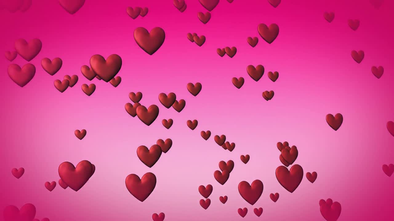 Cuori CGI in caduta