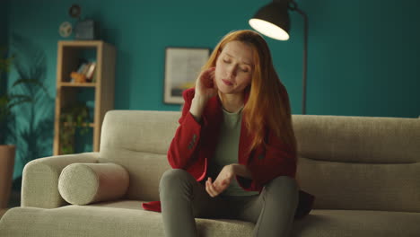 tensed lonely woman thinking