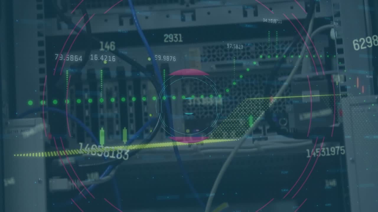 Animation of data processing and molecules over dna syringe