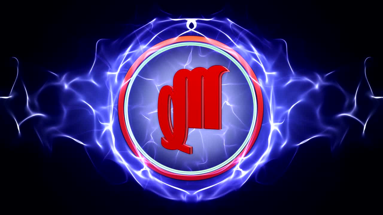 signo del zodiaco de virgo en partículas animación de anillo, fondo, bucle