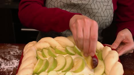 making an apple pie with braided crust