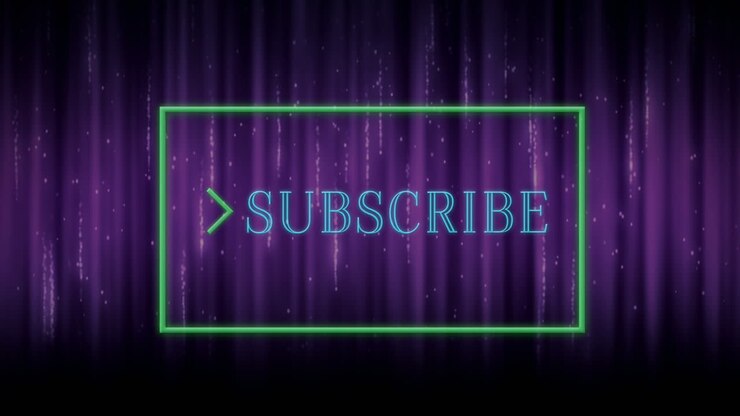 Animation of sparkling subscribe text in a frame 4k