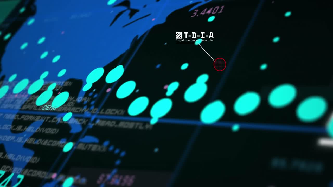 Animation of data processing over world map