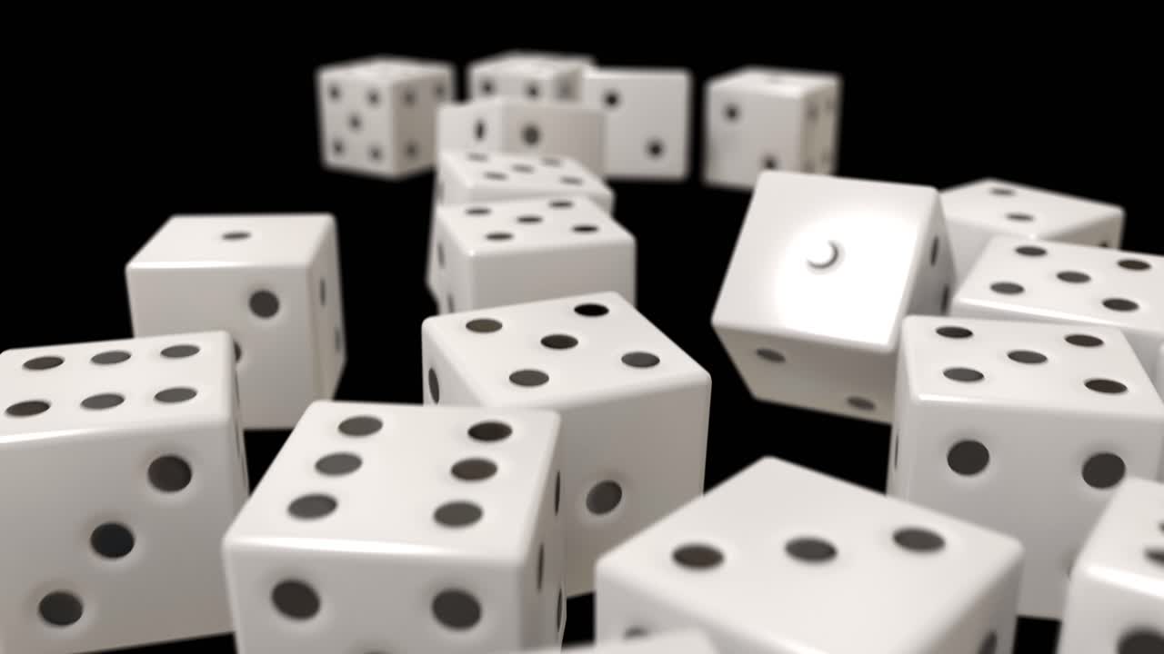 rolling dice cámara lenta de primer plano dof casino juego de azar juego vegas 4k
