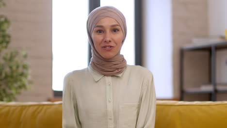woman in hijab on video call