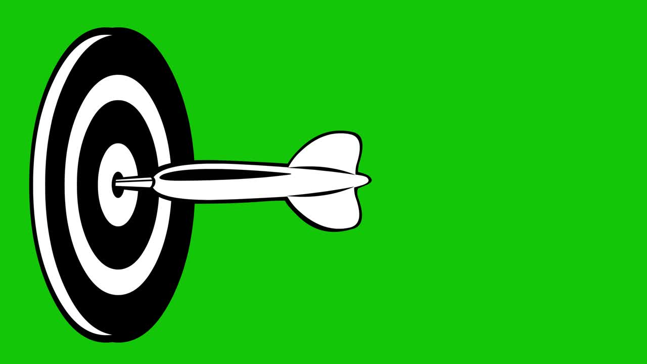 검은색과 색으로 그려진 게임 보드에 던진 활의 루프 애니메이션