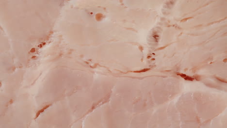close-up view of sliced processed meat