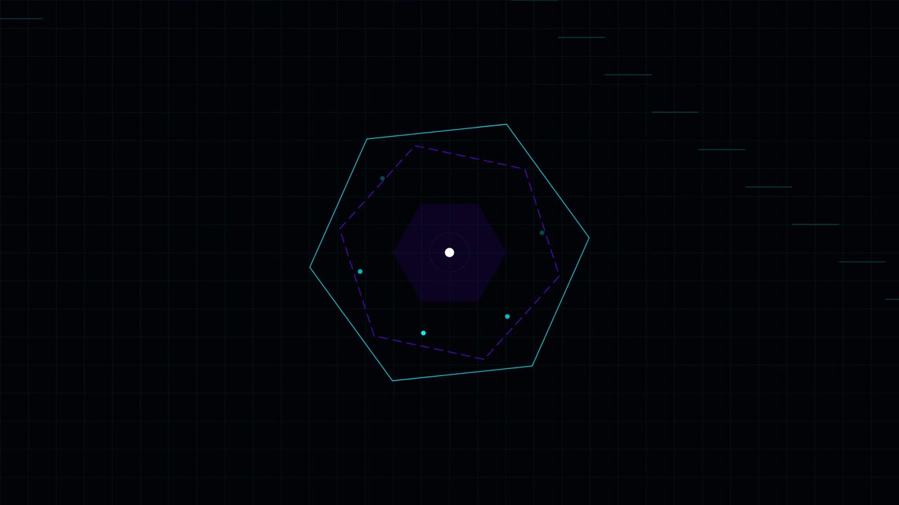 Abstract Hexagonal Digital Interface Animation
