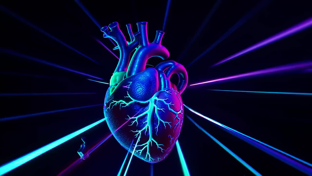 Glowing Heart in Motion