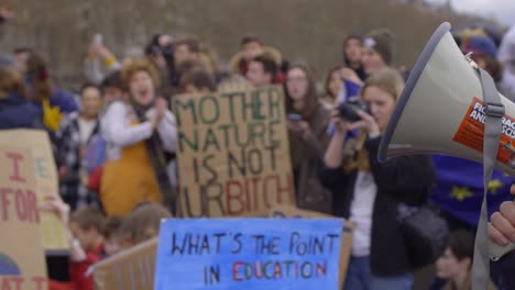 Megaphone-and-Climate-Protest-Signs