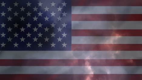 american flag and thunder