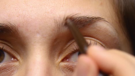 Mujer-Rellena-Sus-Cejas-Con-Un-Lápiz-De-Cejas