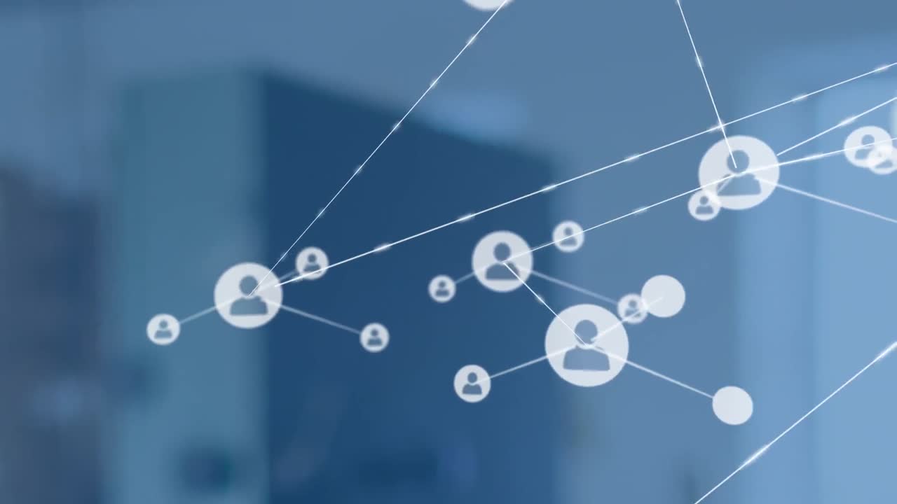 오피스 뷰에 대한 프로필 아이콘 네트워크의 애니메이션