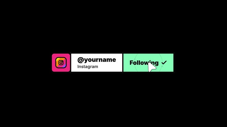 Animasi Tombol Ikuti Instagram dengan Klik Kursor