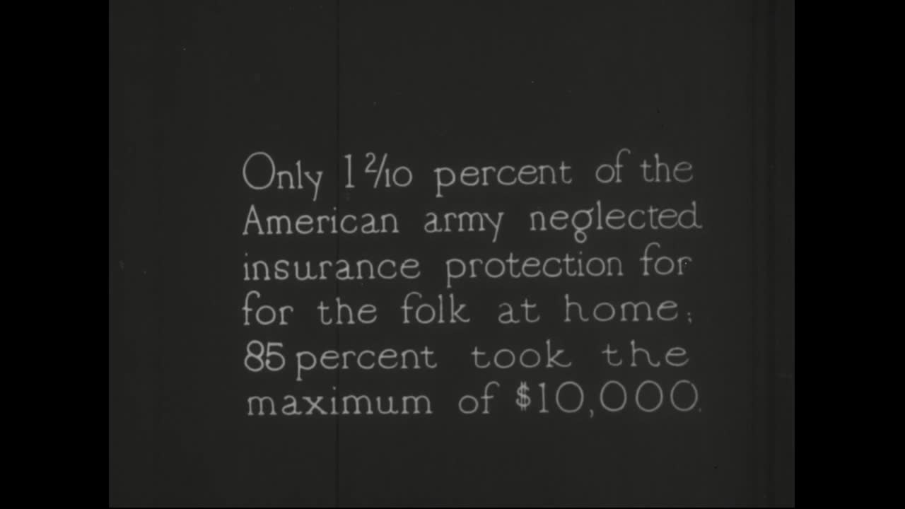 제1차 세계대전에 참전한 젊은이들에게 징병 카드가 발급되고 보험 증서가 발급됩니다.