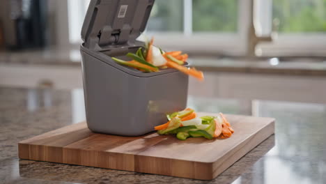 kitchen composter with food waste