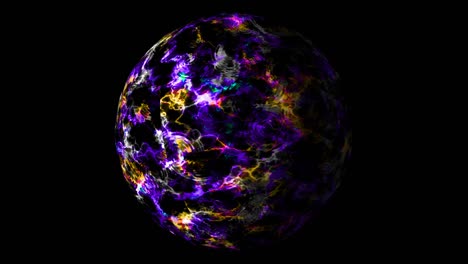 abstracto visualización púrpura tecnología de onda digital esfera de energía de oro partículas de superficie fuera