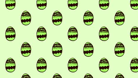 Animation-of-easter-eggs-moving-over-green-background