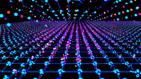 abstract glowing grid tunnel