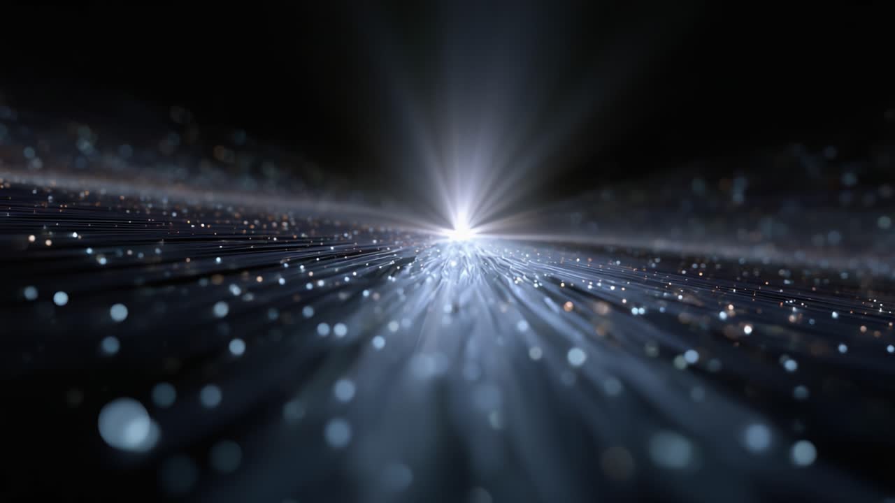 Illuminating Journey Through Cosmic Particles: A Stunning Visual of Light, Energy, and Depth in a Stellar Environment, Invoking Wonder and Intrigue