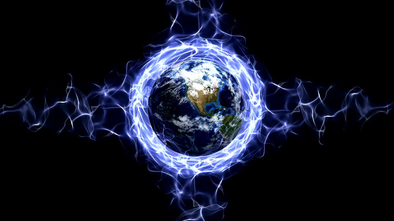 y las fibras de la tierra anillo de fondo, renderización, animación, bucle, 4k