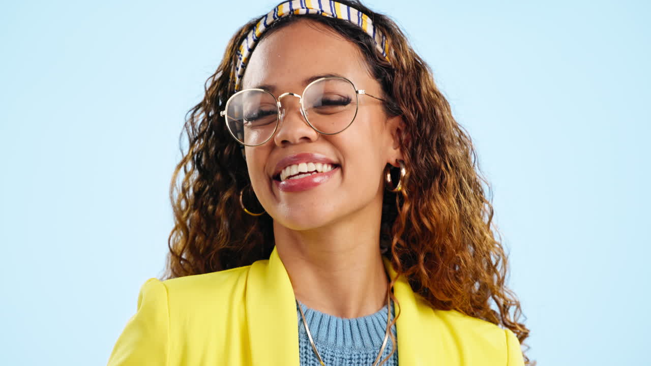 Woman, portrait and fashion with glasses on face