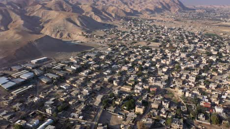 aerial view over jericho city in palestine territory panorama