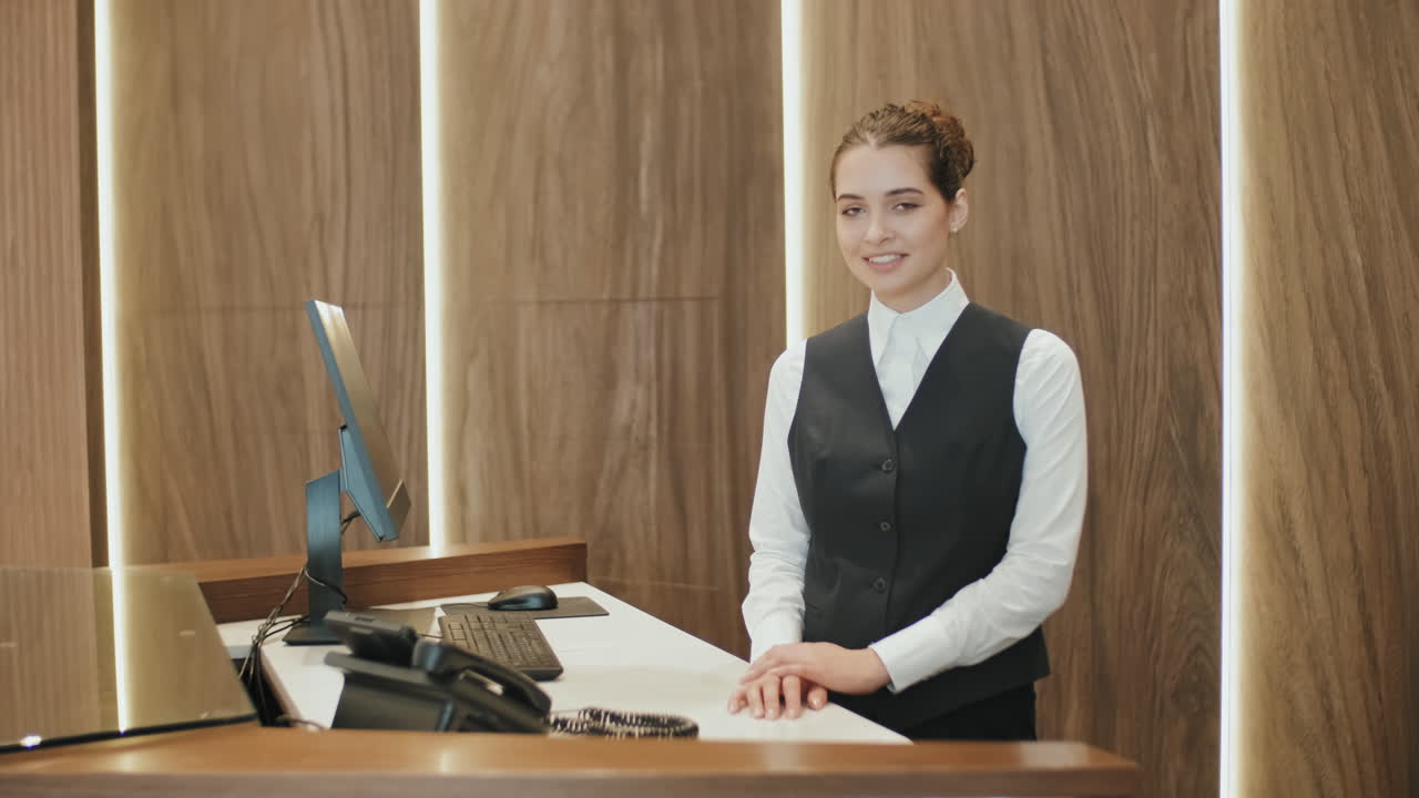 Portrait of Woman at Reception Desk