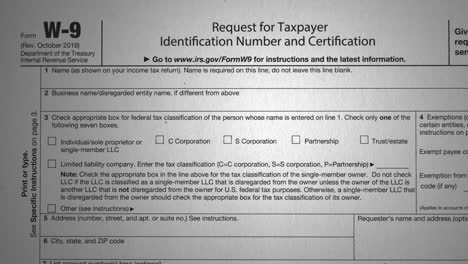 w-9 tax form document