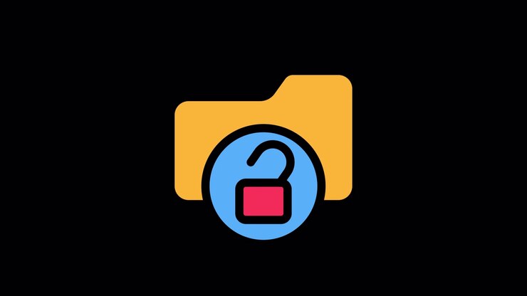 Animated Folder Icon with Locking and Unlocking Padlock