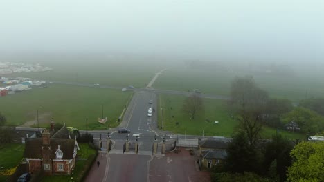 foggy view of the road in london