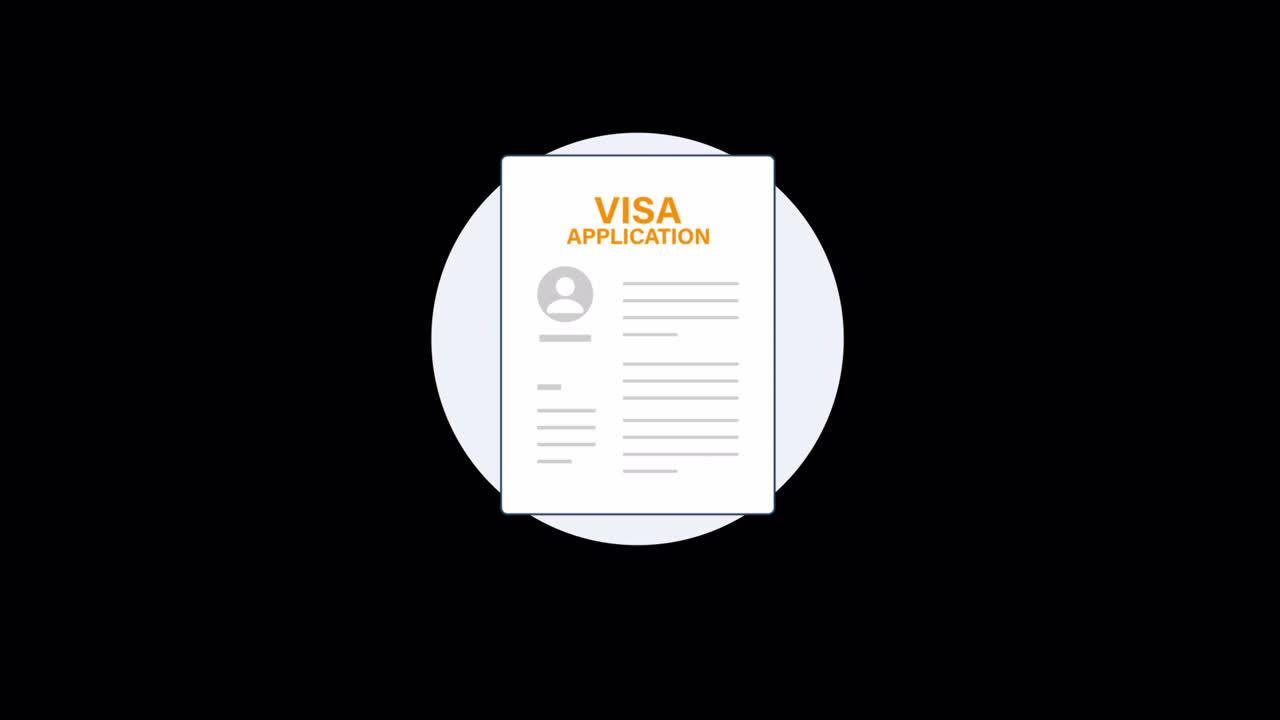 Animated Visa Application Form with Filling Text