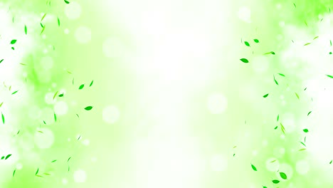 빛 불과 함께 여름 배경에 흔들리는 다채로운 밝은 잎. 아름다운 자연 장면. 일러스트레이션 신선한 잎. 여름 그래픽. 루프 애니메이션.