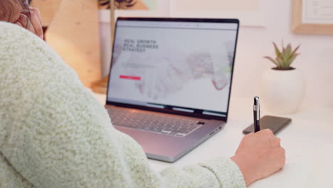 Business-strategy-and-woman-with-laptop-screen