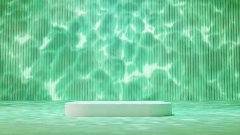 abstract ripples and white platform green background