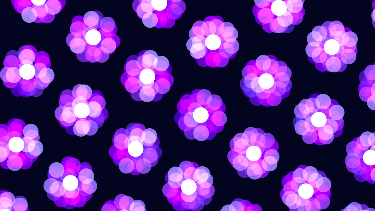 검은 그라데이션에 행에 추상 봄 꽃 패턴