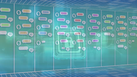 animación del chat en línea y procesamiento de datos a través de un candado de seguridad en línea.