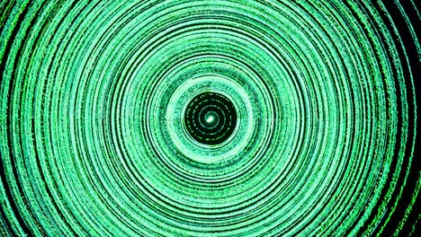 Visual-effects,-VFX,-particle-green-circles-on-black-background-3D-animation