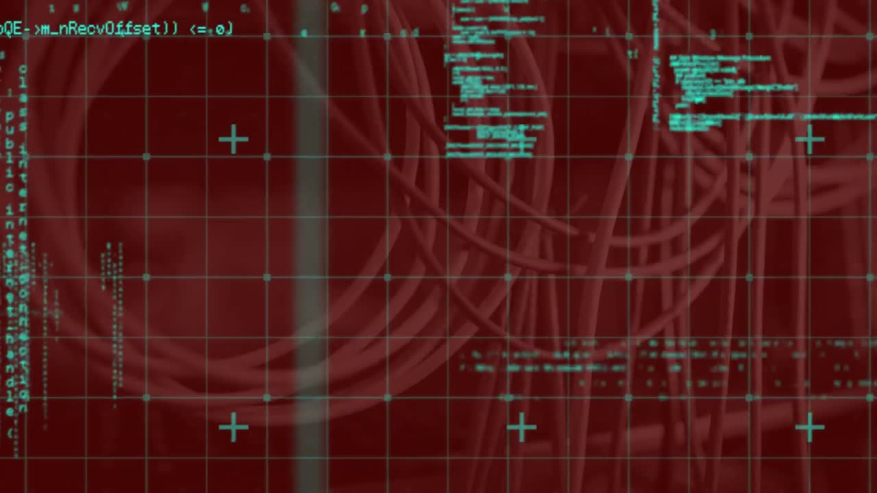 animación del procesamiento de datos a través de la red de red contra el cierre de un servidor de computadora
