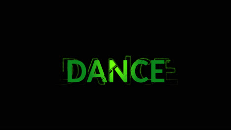 animation of dance text on black background