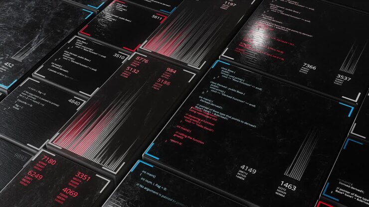 Interfaccia digitale futuristica con codice