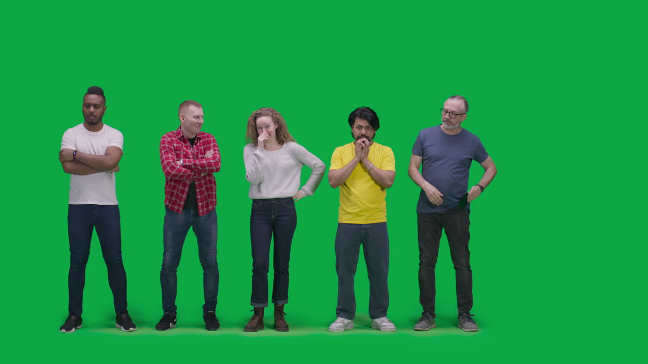 Diverse Group of People on Green Screen